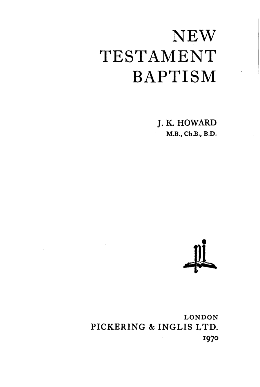 New Testament Baptism