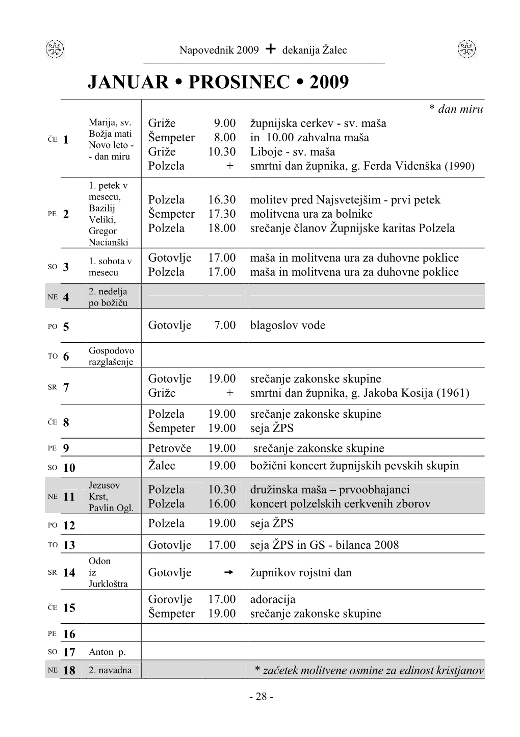 Napovednik 2009 A5