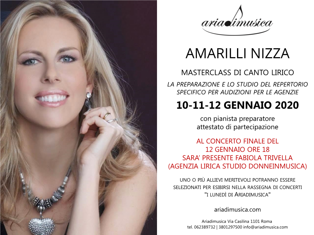 Amarilli Nizza Masterclass Di Canto Lirico