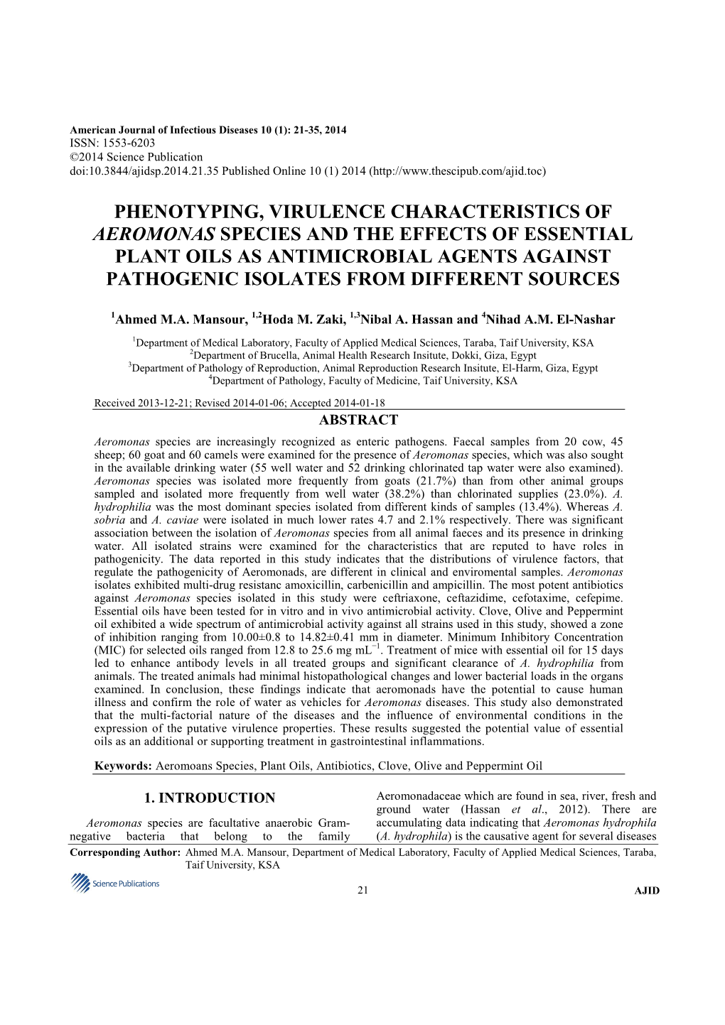 Phenotyping, Virulence Characteristics Of