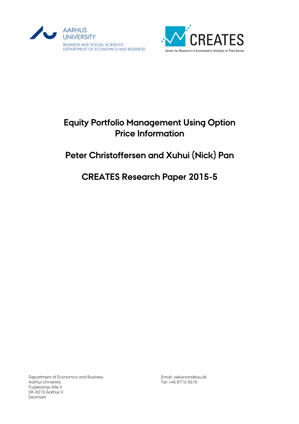 Equity Portfolio Management Using Option Price Information