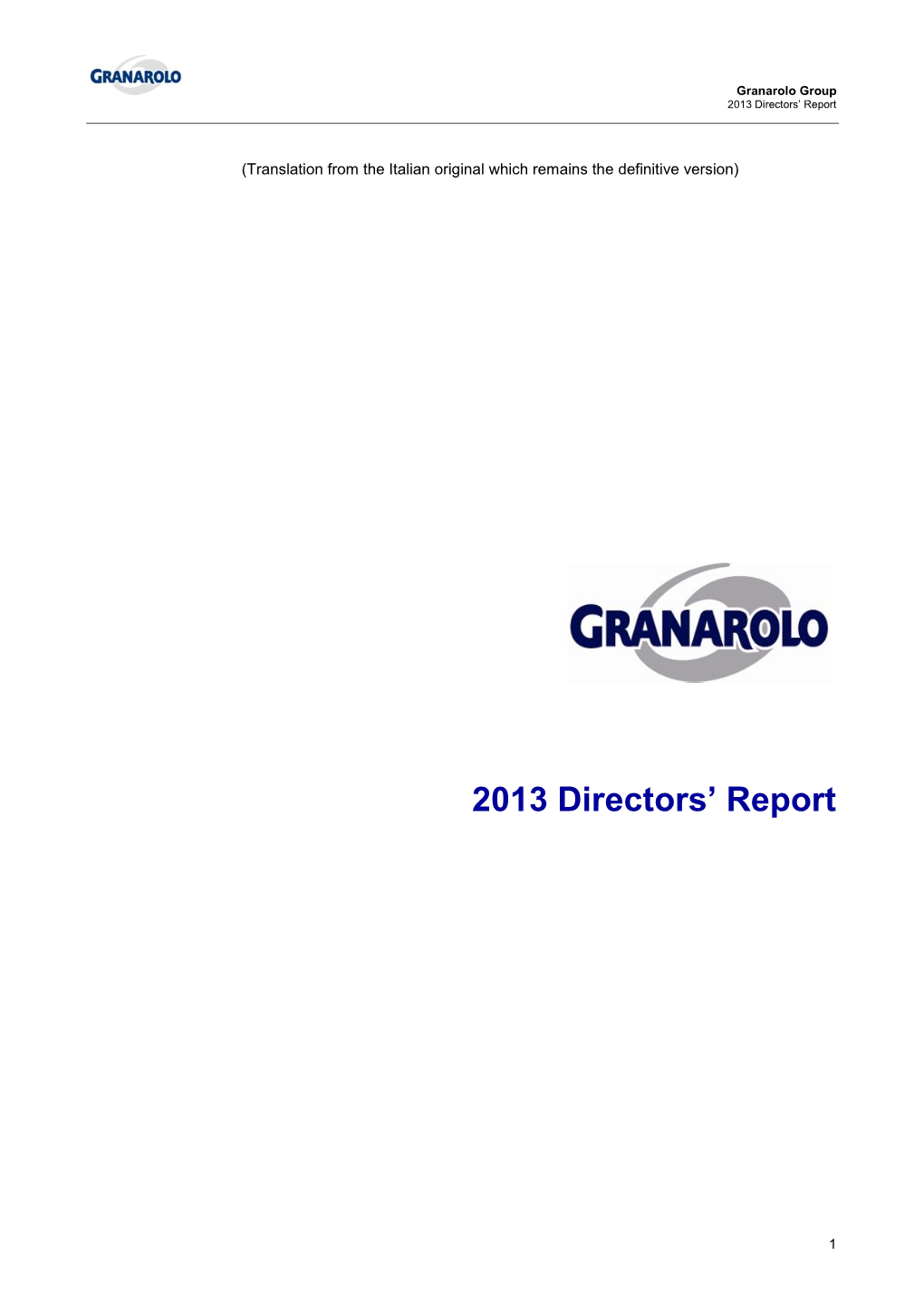 2013 Directors' Report