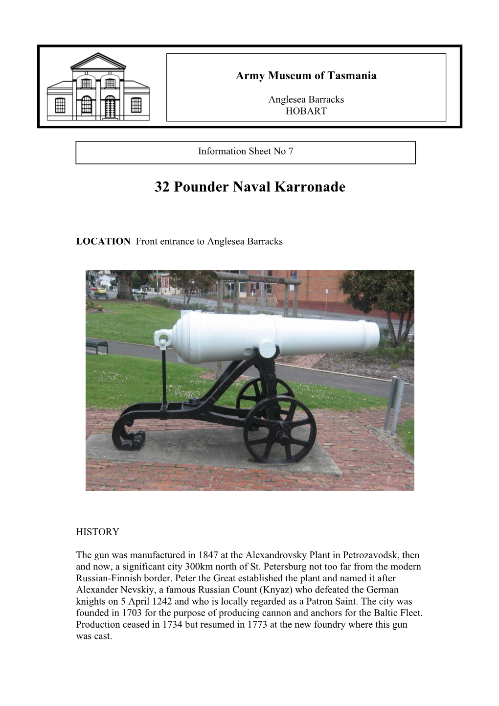 32 Pounder Naval Karronade