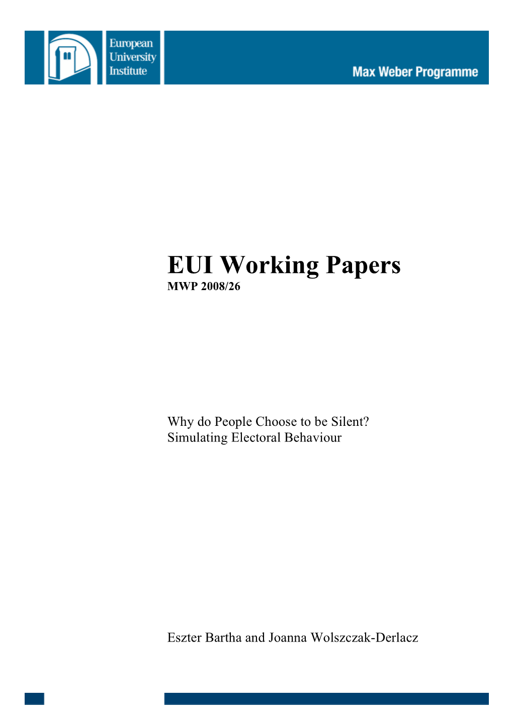 EUI Working Papers MWP 2008/26