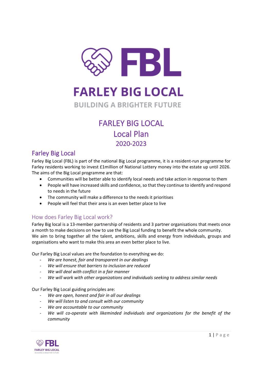 FARLEY BIG LOCAL Local Plan