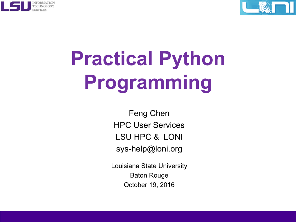 Practical Python Programming