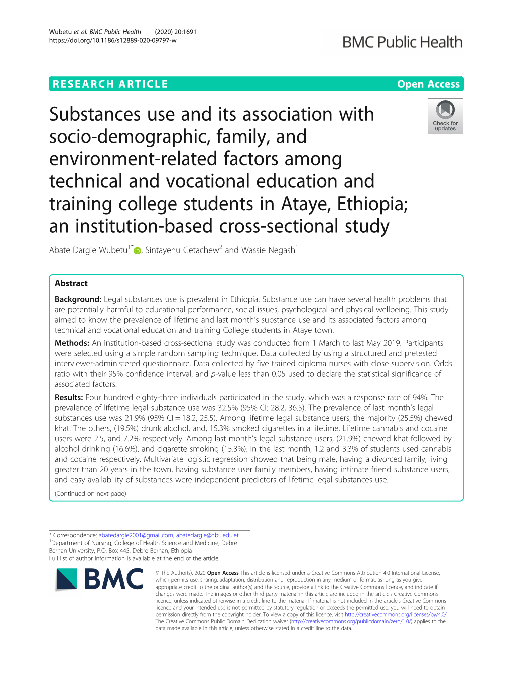 Substances Use and Its Association with Socio-Demographic, Family, And