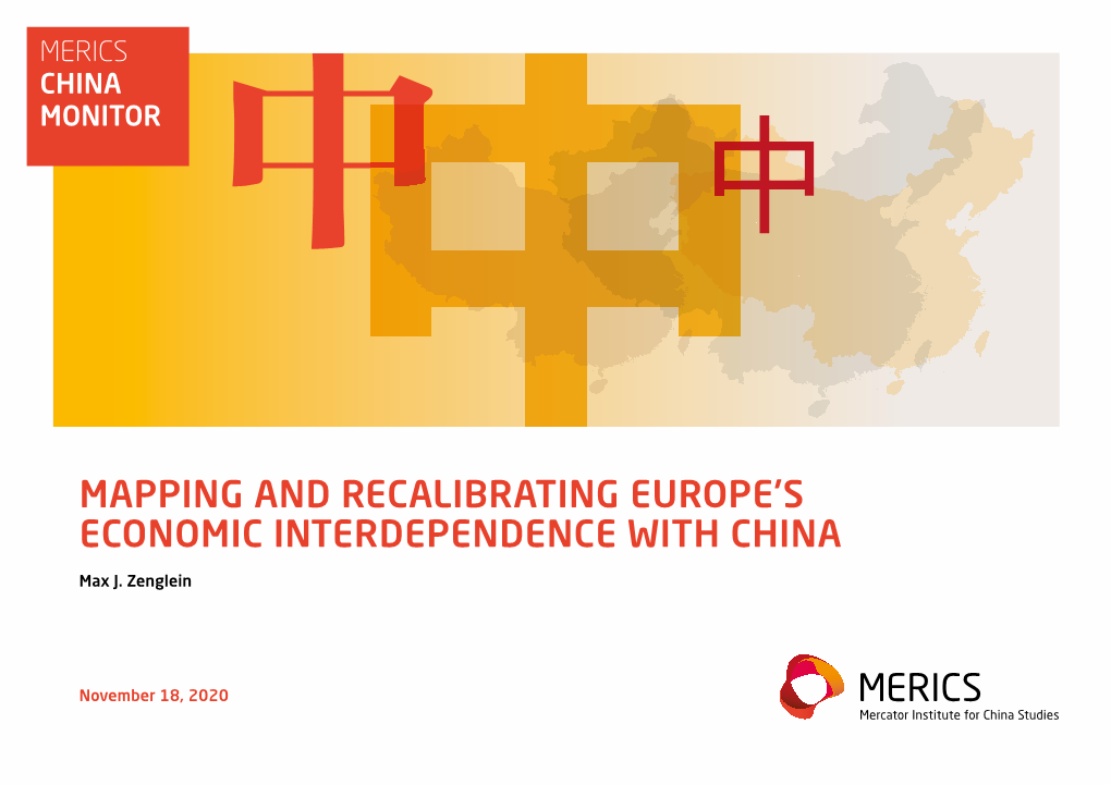 Mapping and Recalibrating Europe's Economic Interdependence with China