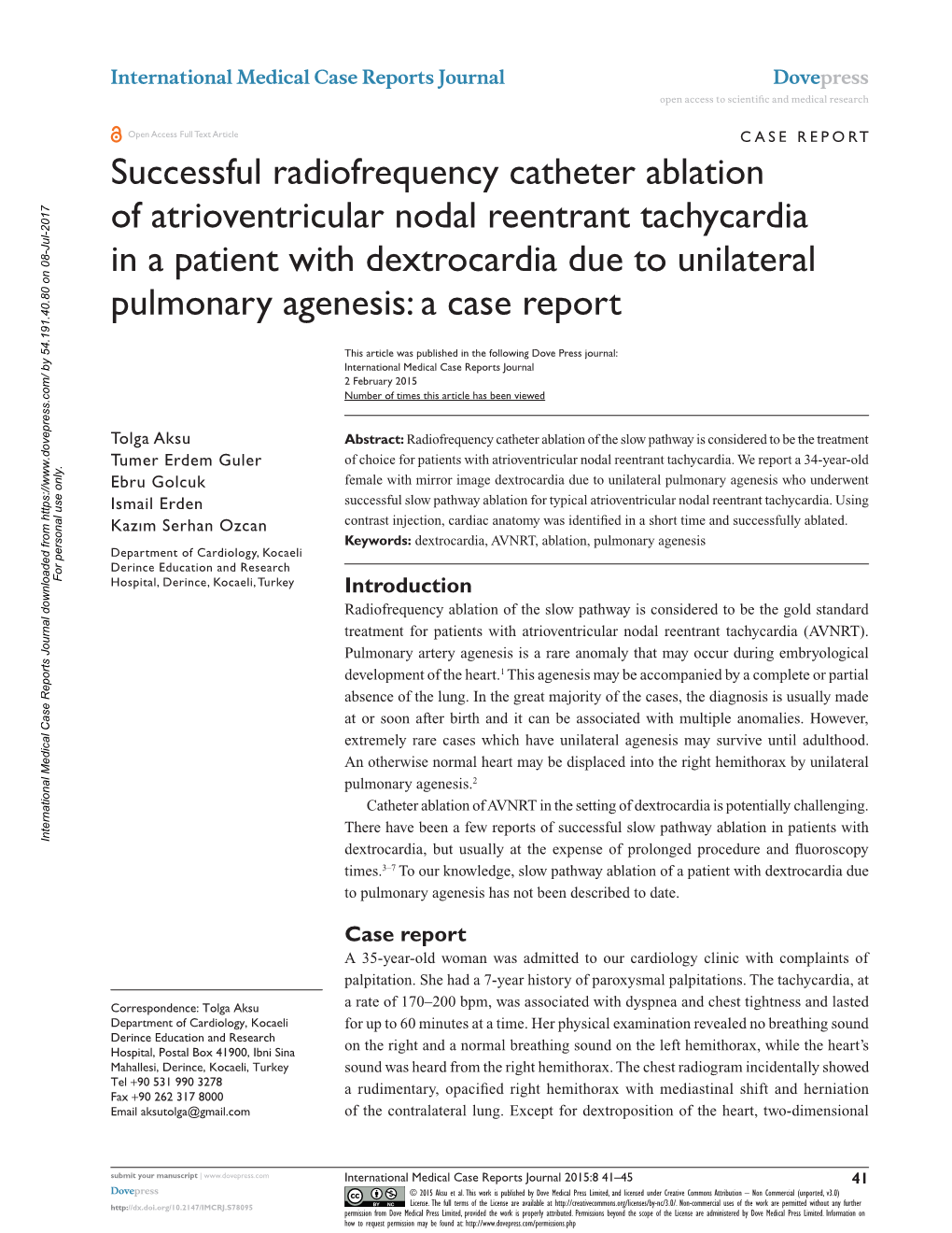 Successful Radiofrequency Catheter Ablation Of