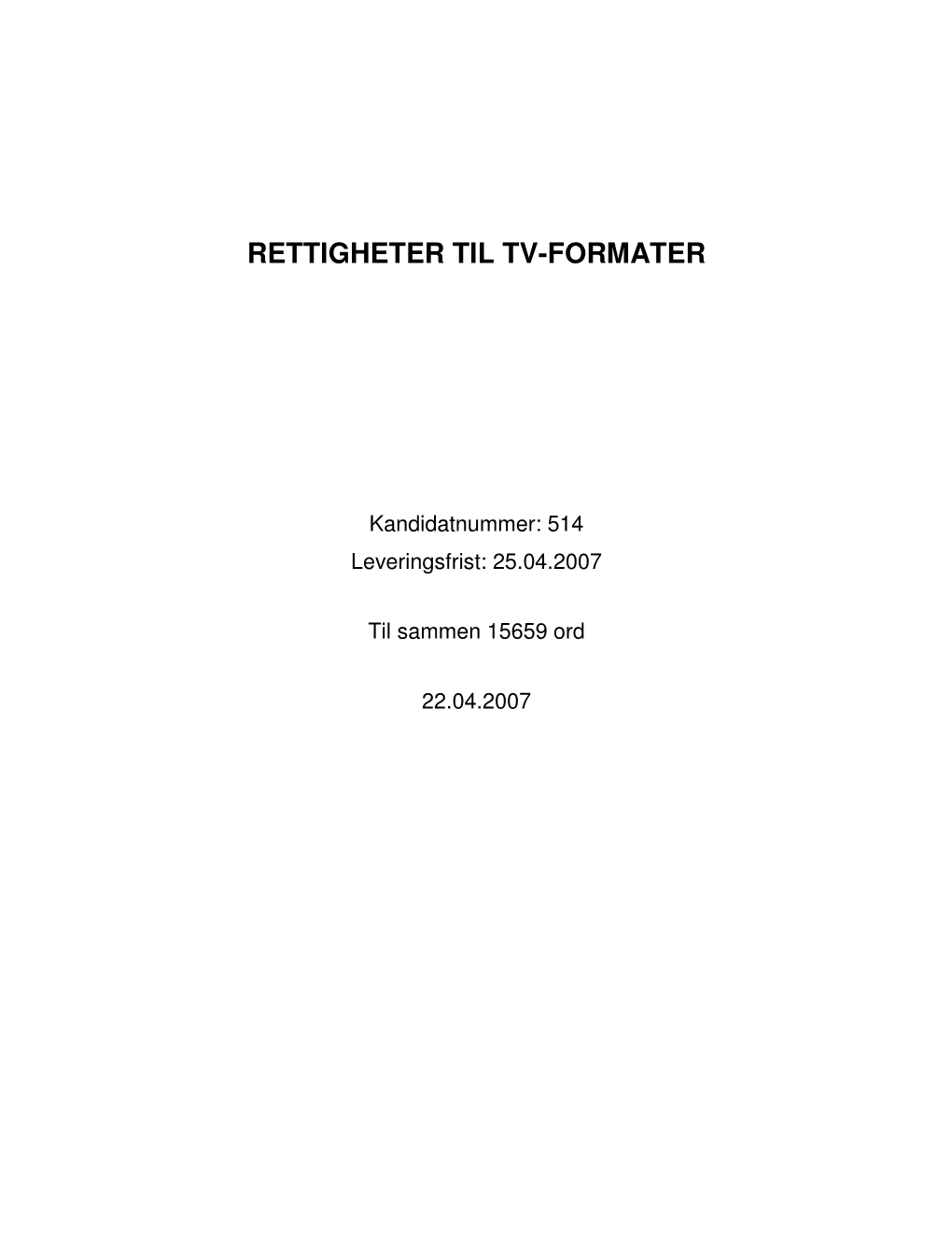 Rettigheter Til Tv-Formater