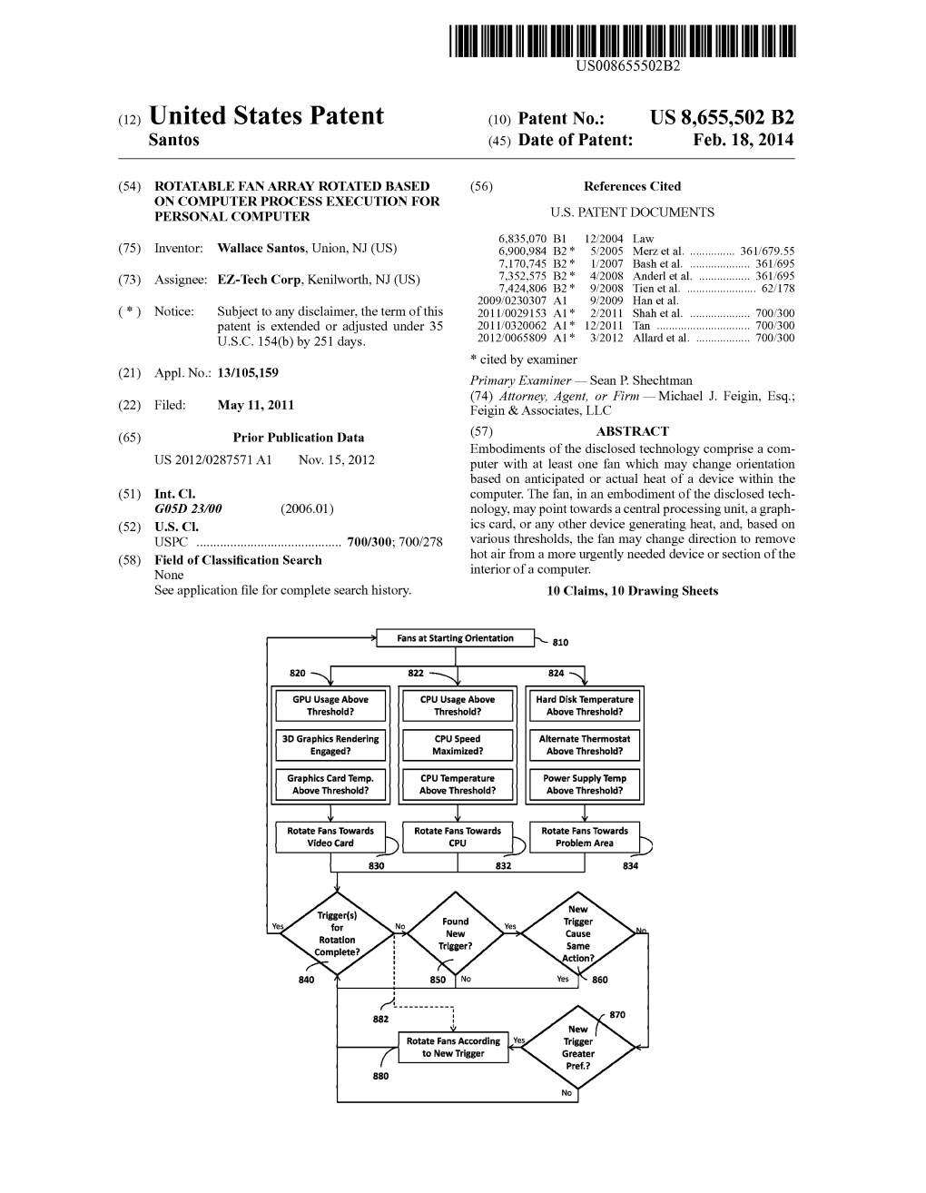 (12) United States Patent (10) Patent N0.: US 8,655,502 B2 Santos (45) Date of Patent: Feb