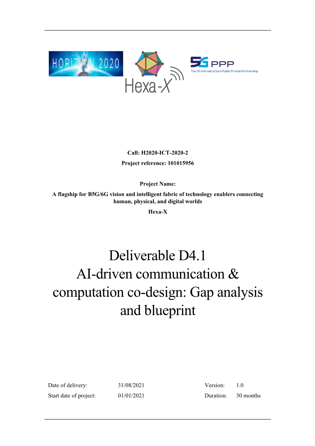 Deliverable D4.1 AI-Driven Communication & Computation Co-Design: Gap Analysis and Blueprint