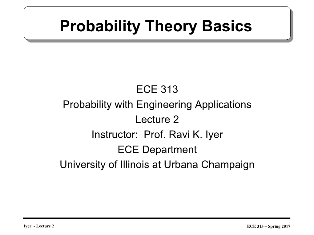 Probability Theory Basics