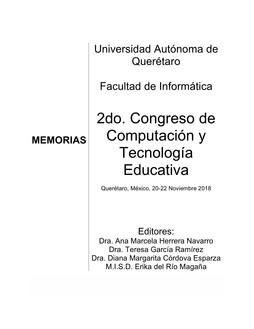 2Do. Congreso De Computación Y Tecnología Educativa