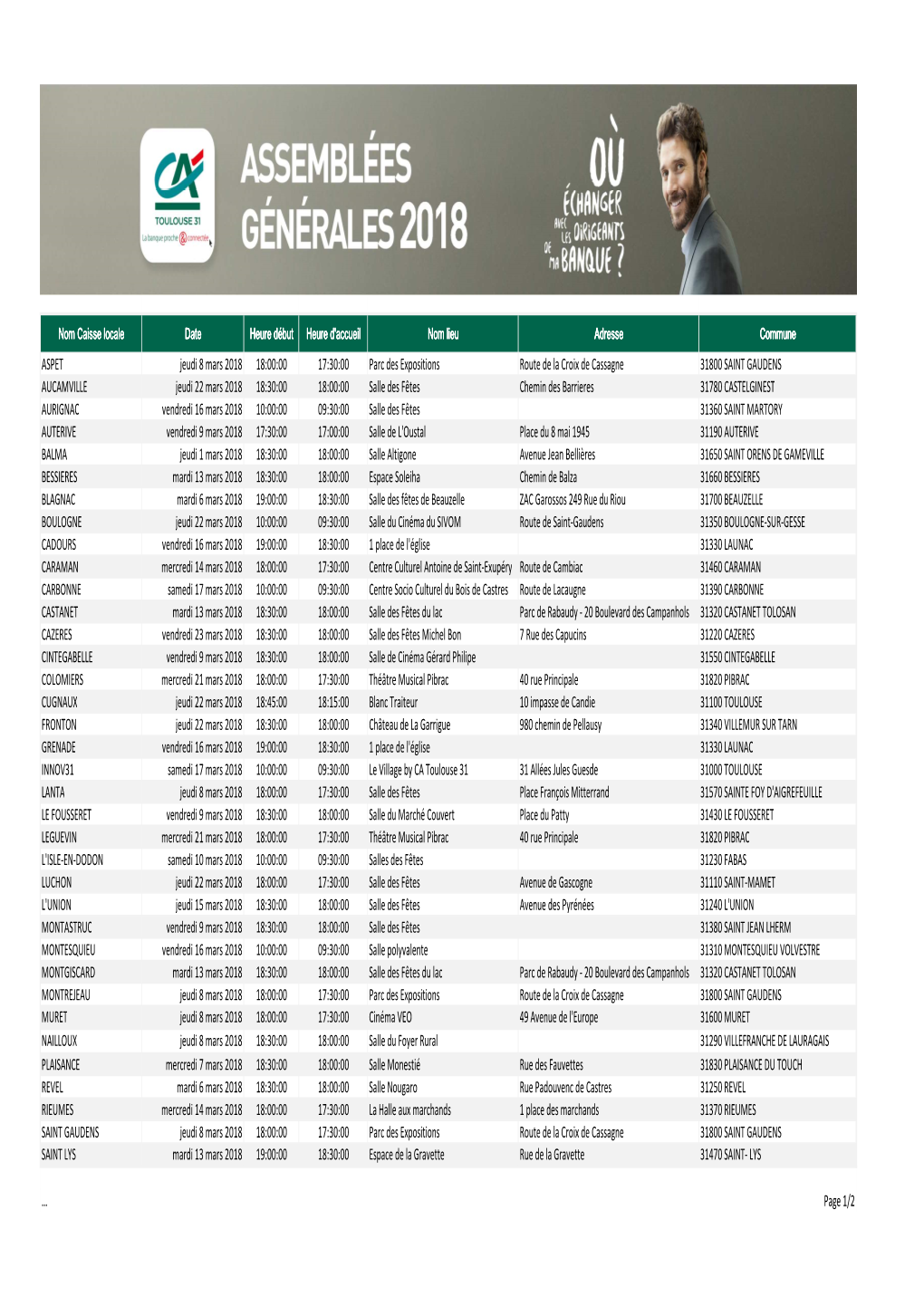 Ag 2018 Calendrier