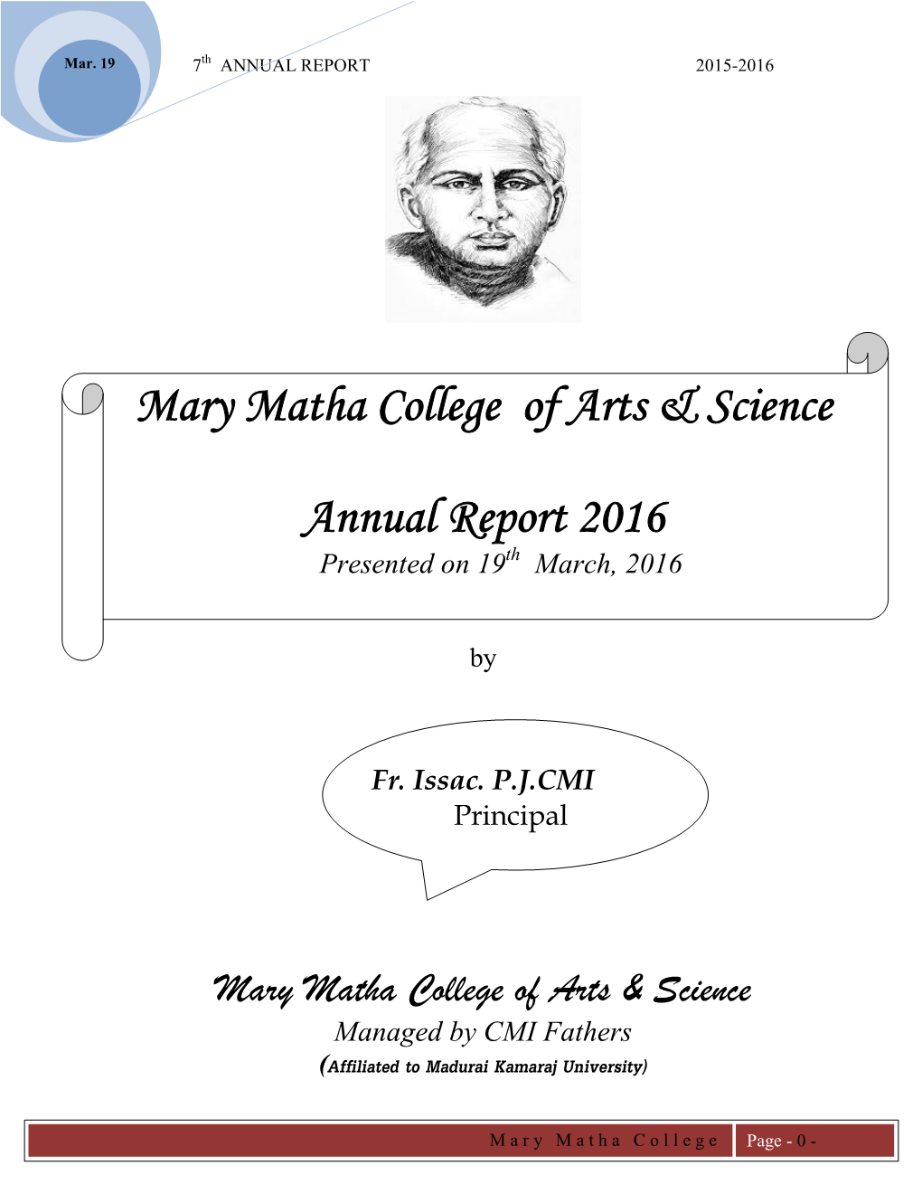 Mary Matha College of Arts & Science Annual Report 2016