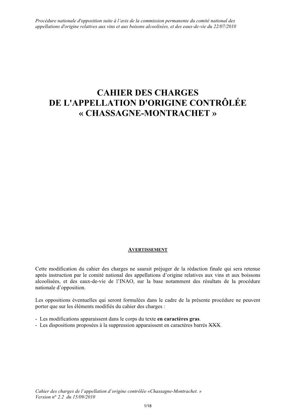 Chassagne-Montrachet »