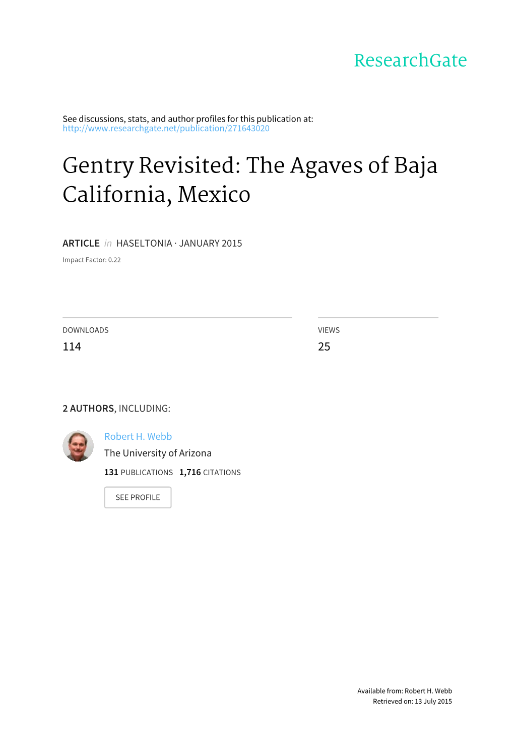 The Agaves of Baja California, Mexico