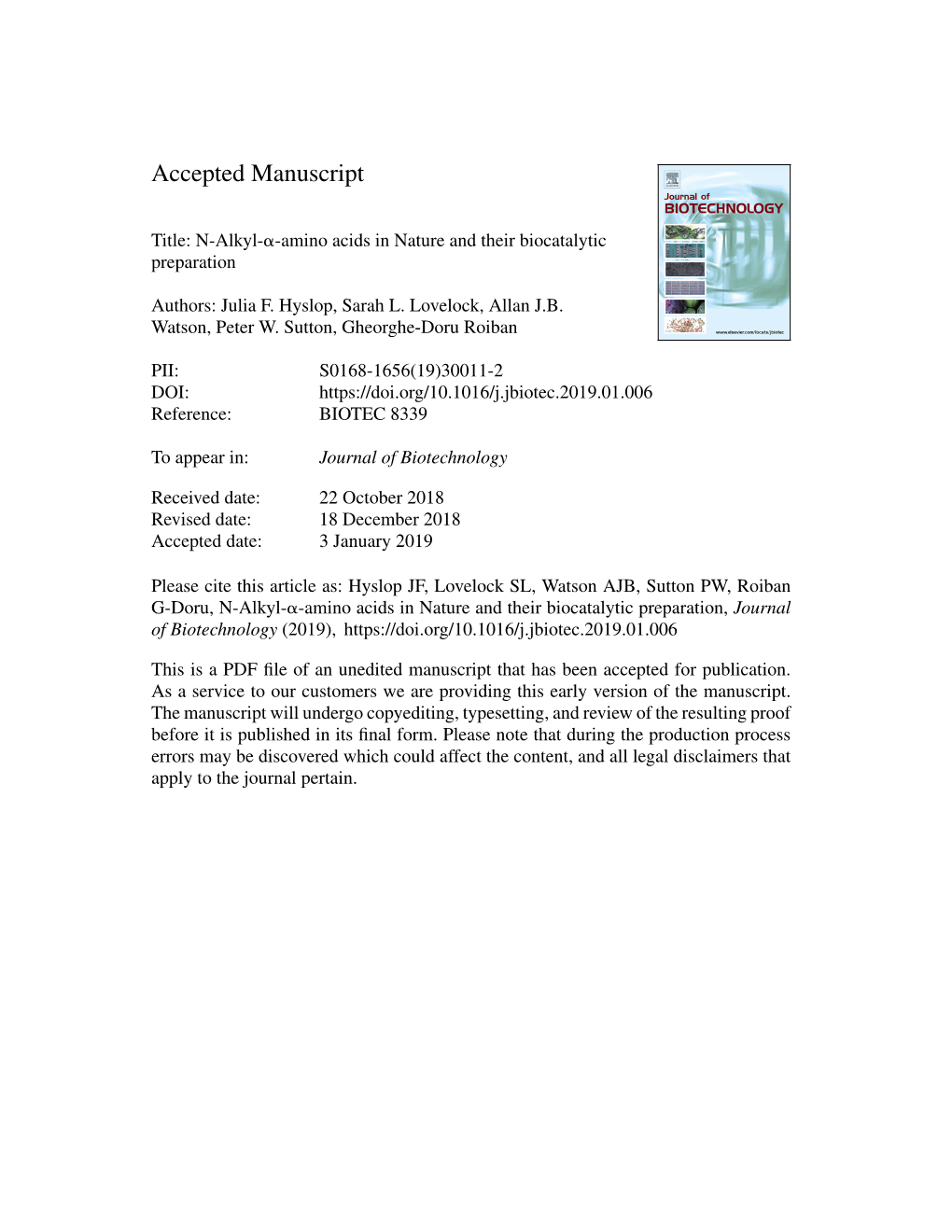 N-Alkyl-Α-Amino Acids in Nature and Their Biocatalytic Preparation