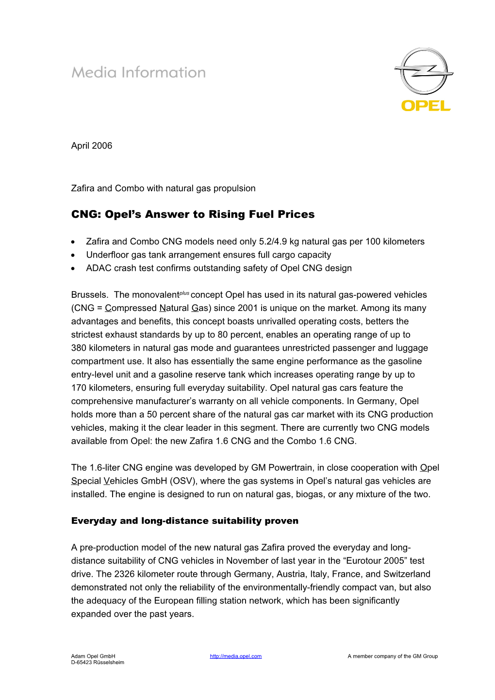 Opel Media Information