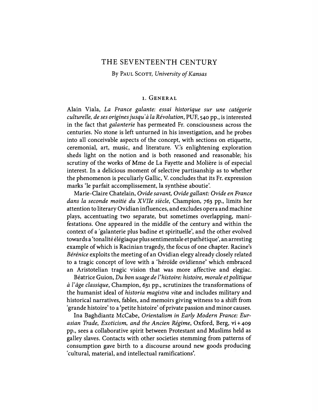 The Seventeenth Century