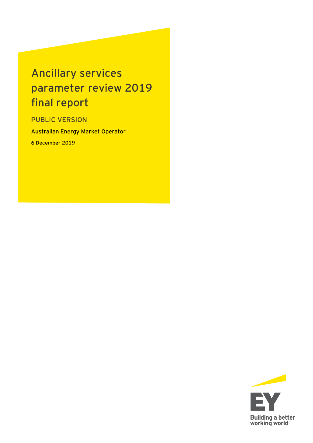 Ancillary Services Parameter Review 2019 Final Report