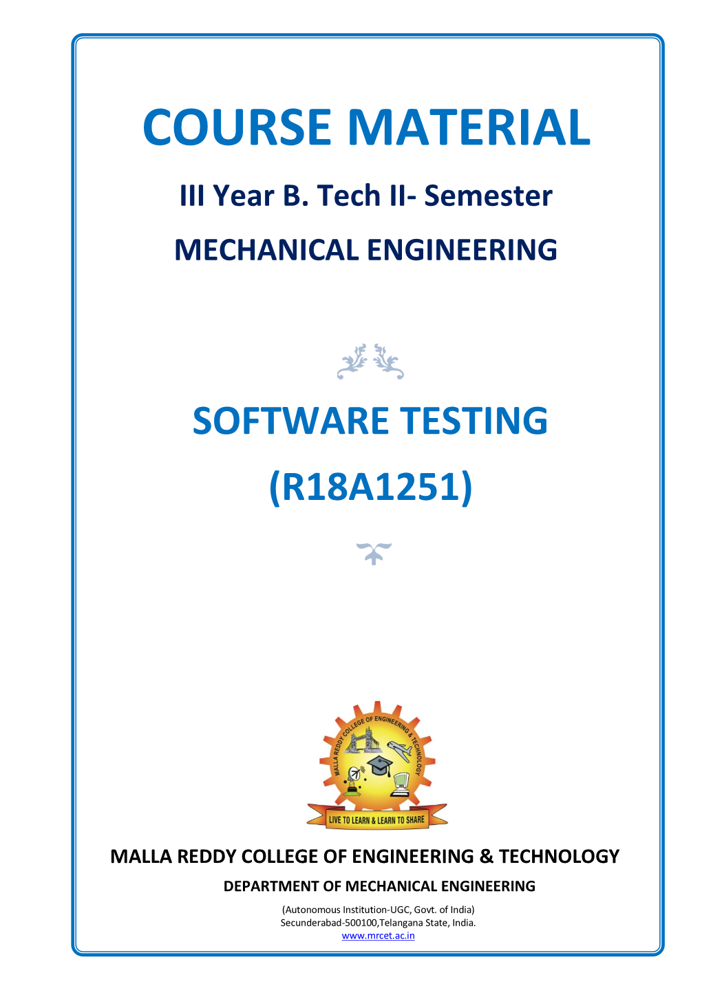 Software Testing (R18a1251)