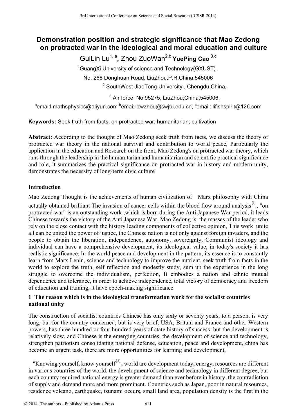 Demonstration Position and Strategic Significance That Mao Zedong On