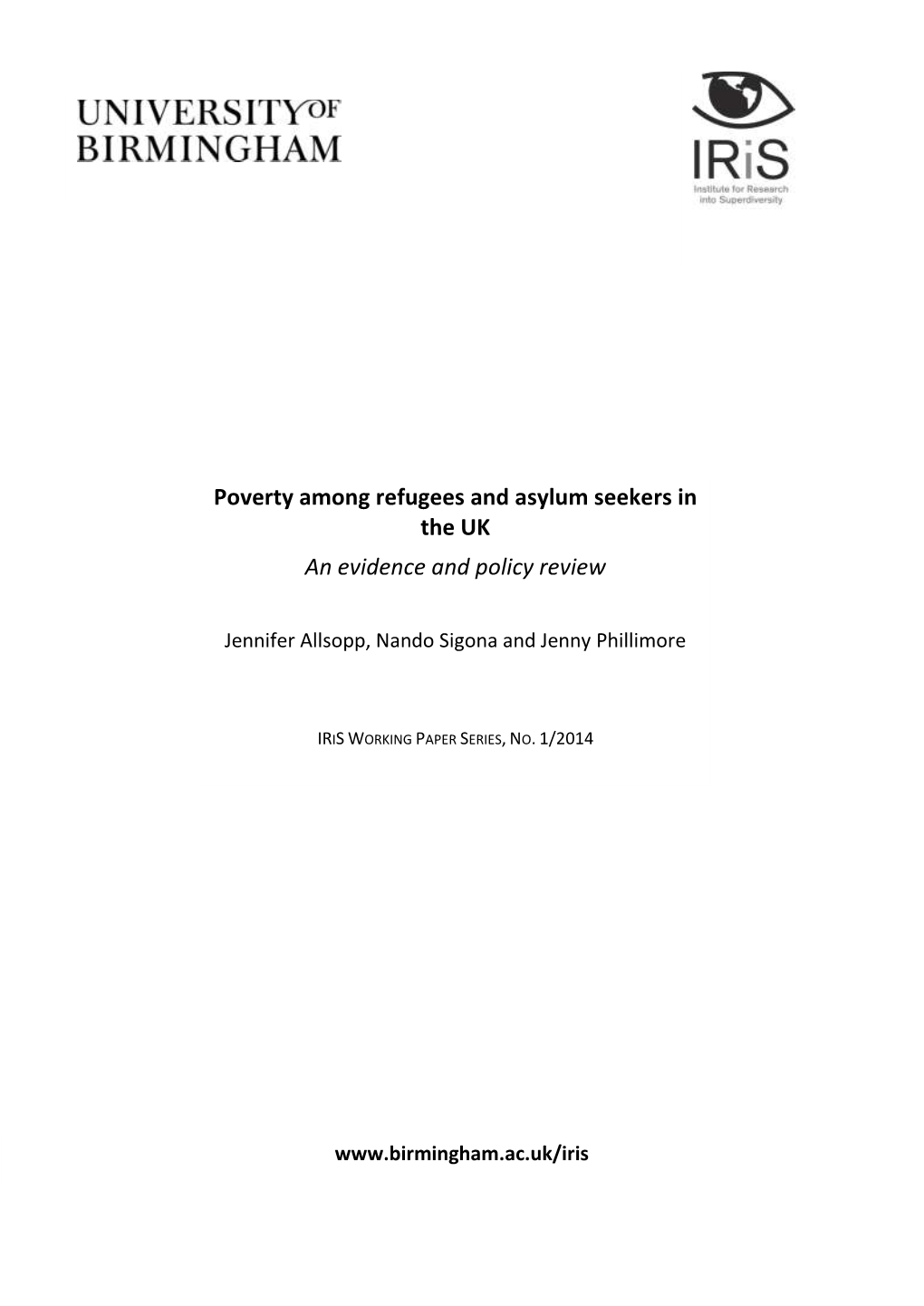 Poverty Among Refugees and Asylum Seekers in the UK an Evidence and Policy Review