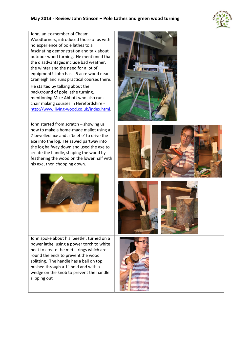 Review John Stinson – Pole Lathes and Green Wood Turning