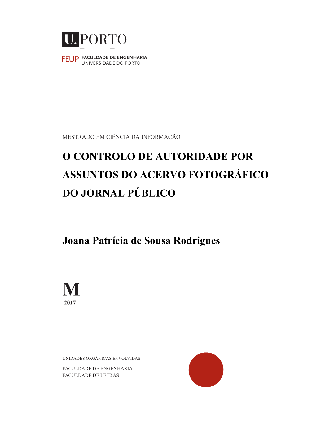 O Controlo De Autoridade Por Assuntos Do Acervo Fotográfico Do Jornal Público