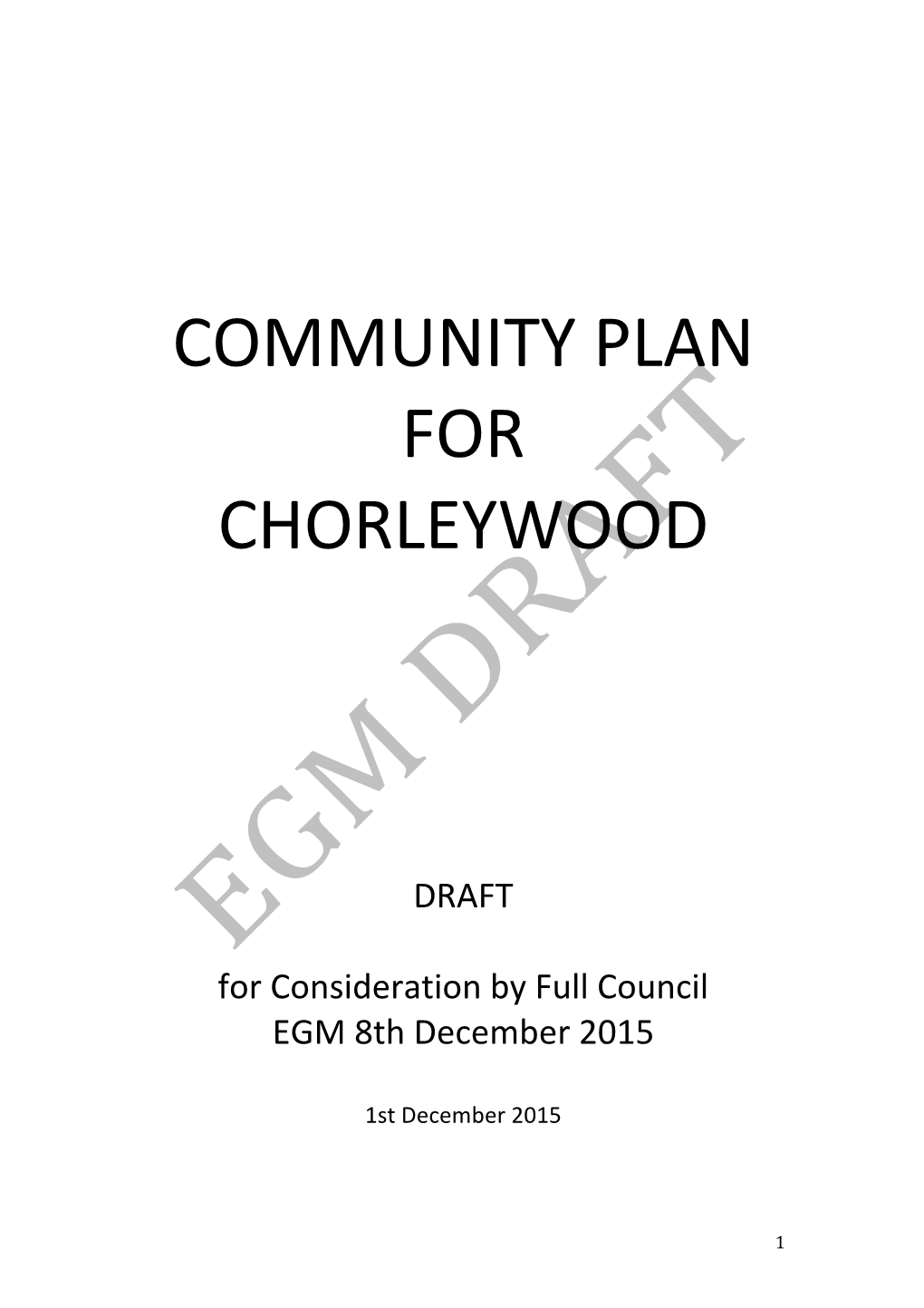 Community Plan for Chorleywood