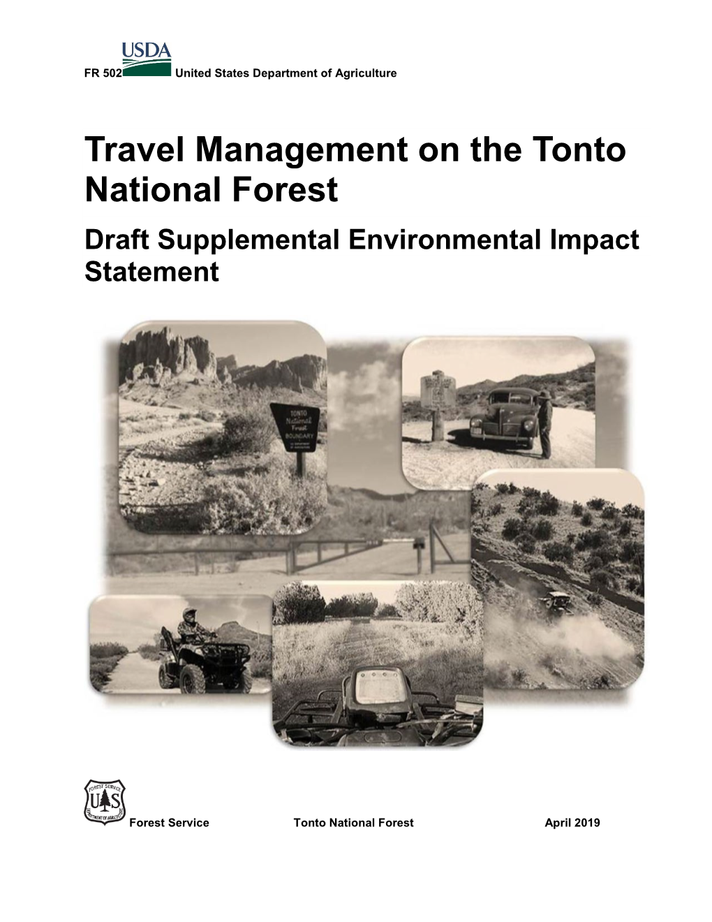 Travel Management on the Tonto National Forest Supplemental