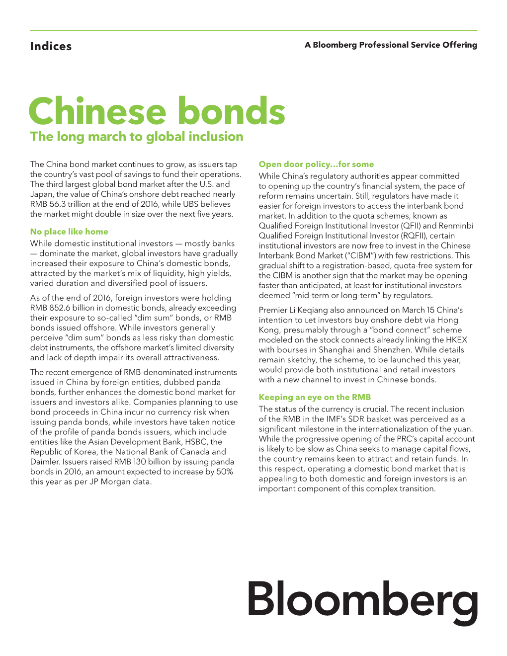 Chinese Bonds the Long March to Global Inclusion