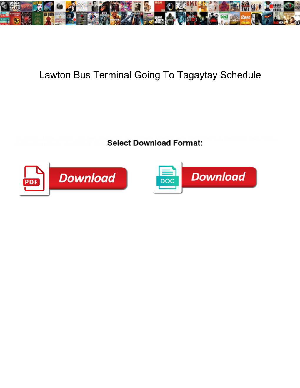 Lawton Bus Terminal Going to Tagaytay Schedule