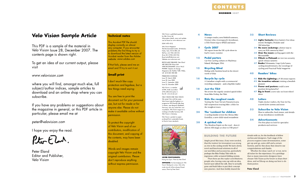 Velo Vision Sample Article