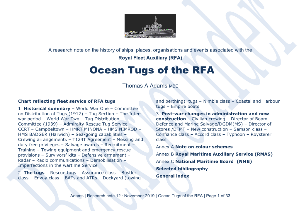 Ocean Tugs of the RFA