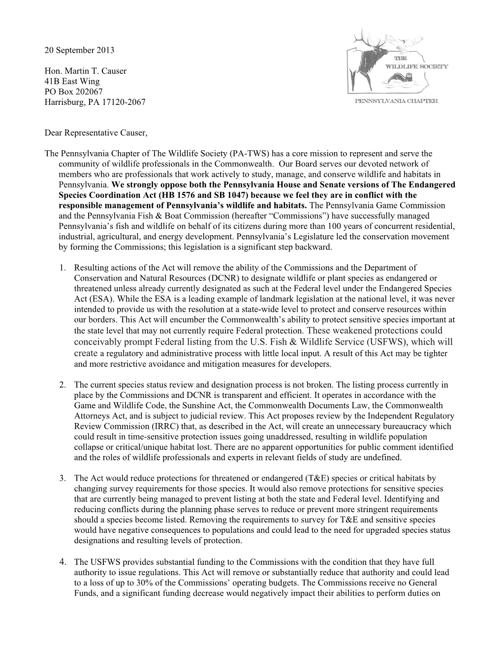 USFWS), Which Will Create a Regulatory and Administrative Process with Little Local Input