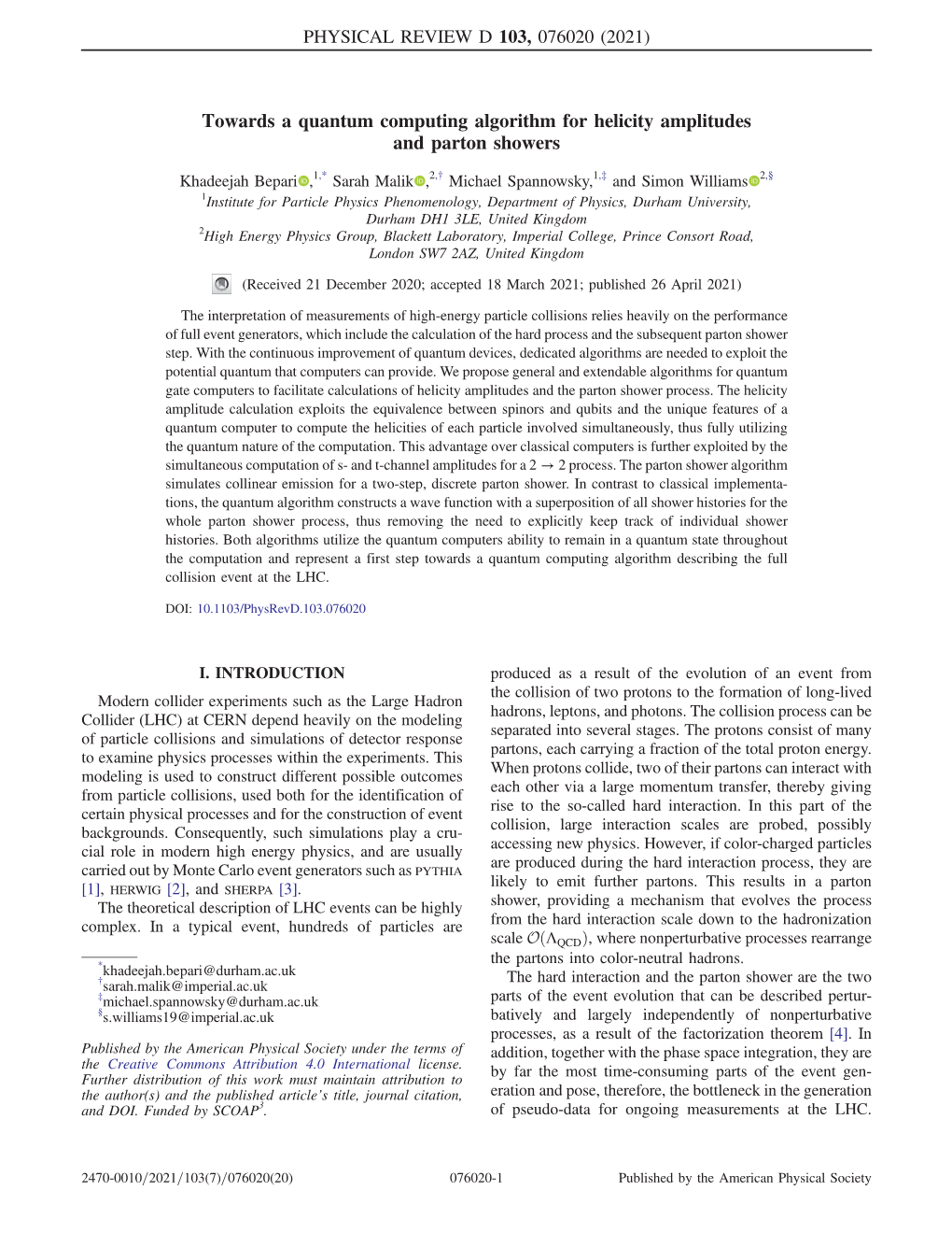 Towards a Quantum Computing Algorithm for Helicity Amplitudes and Parton Showers