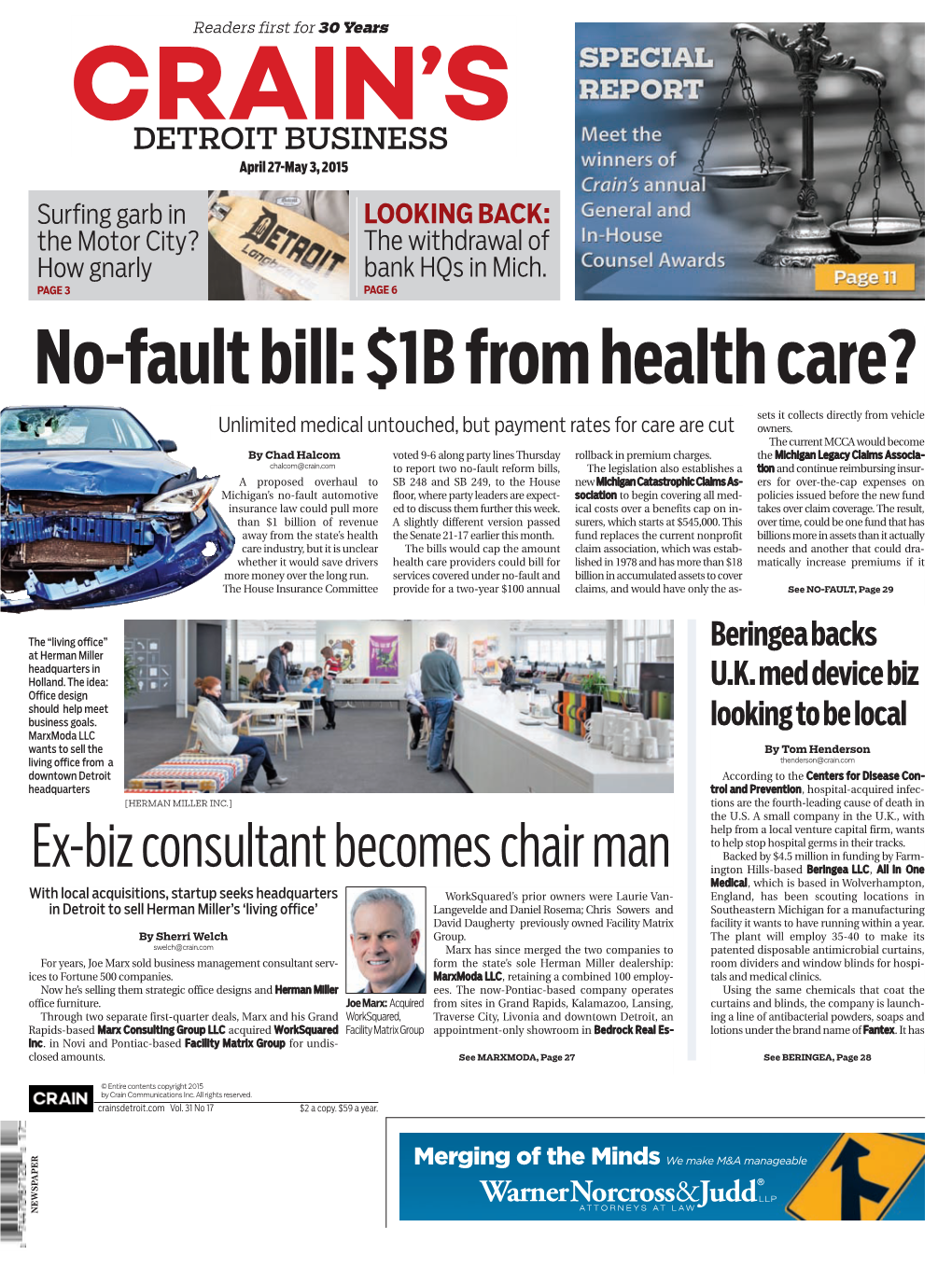 No-Fault Bill: $1B from Health Care?