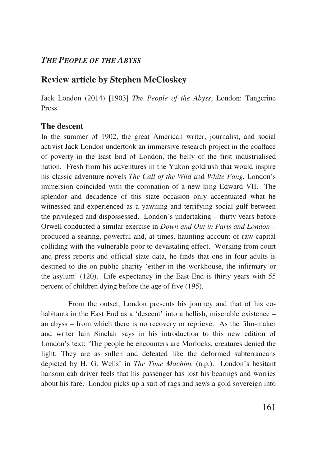 161 Review Article by Stephen Mccloskey