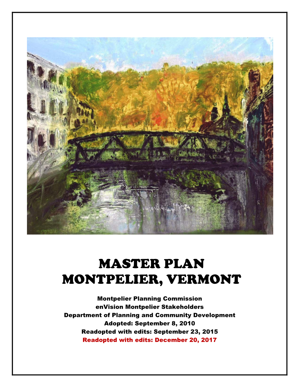 Master Plan Montpelier, Vermont