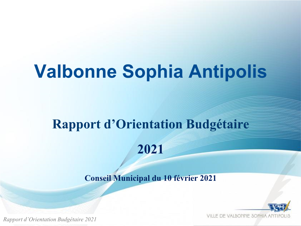 Rapport D'orientation Budgétaire 2021