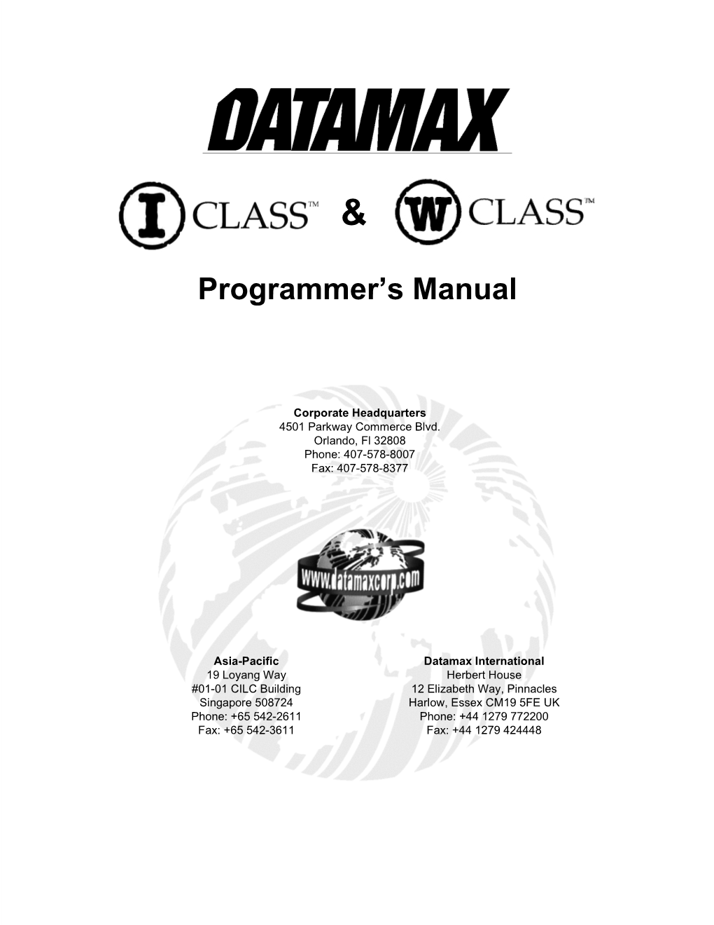 Programmer's Manual 7 Status & Control Commands