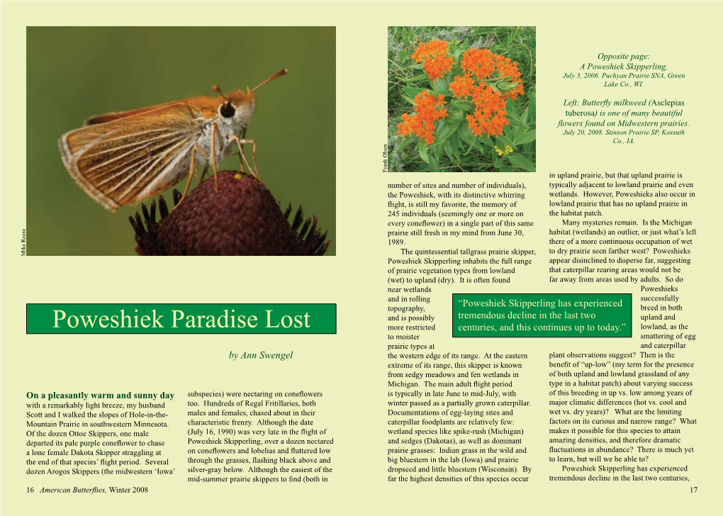 Poweshiek Paradise Lost