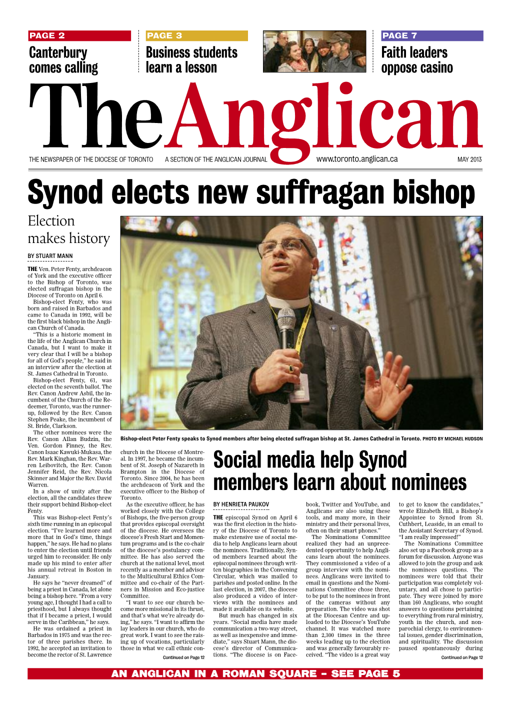 Synod Elects New Suffragan Bishop Election Makes History