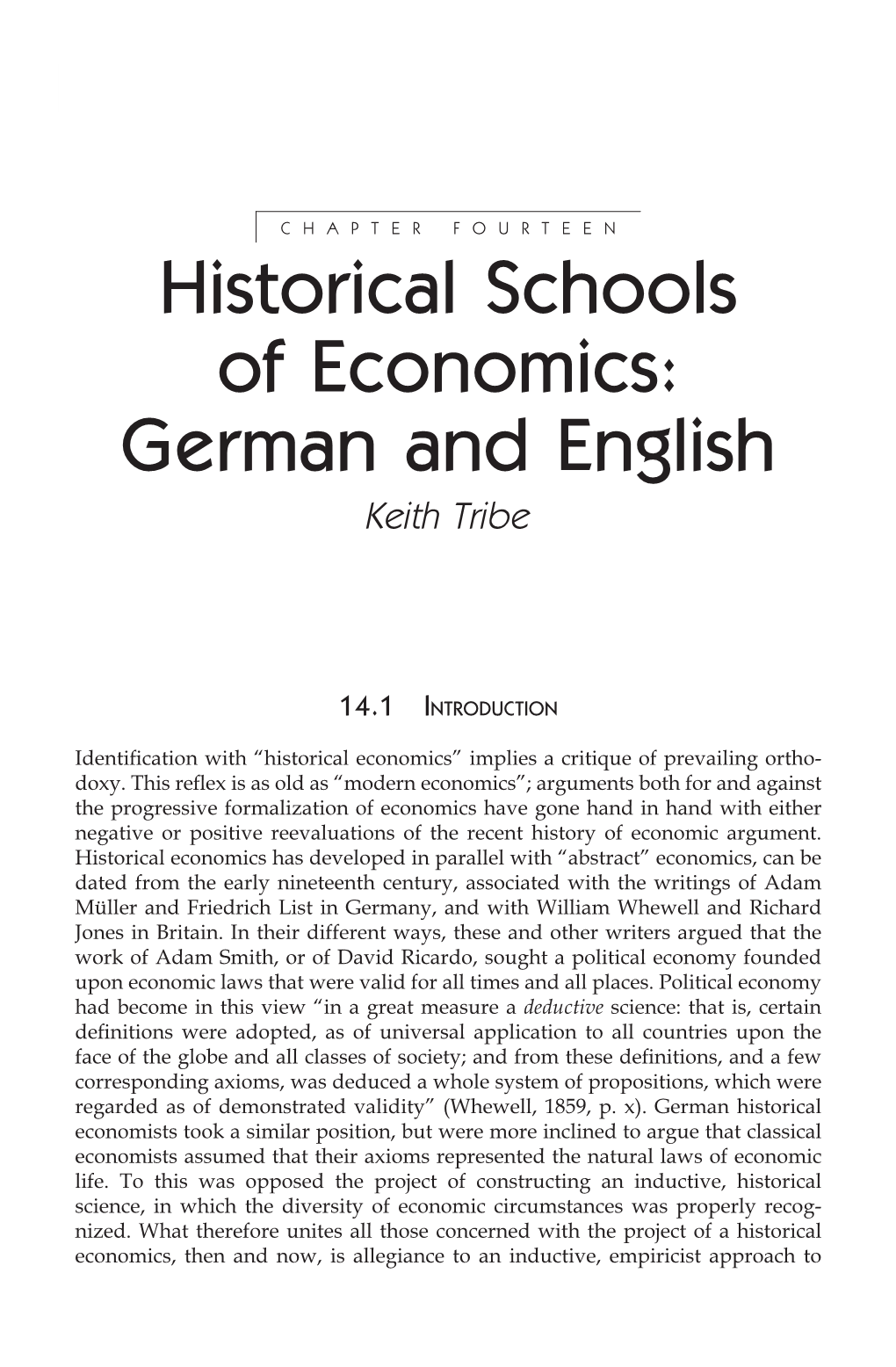 Historical Schools of Economics: German and English 215