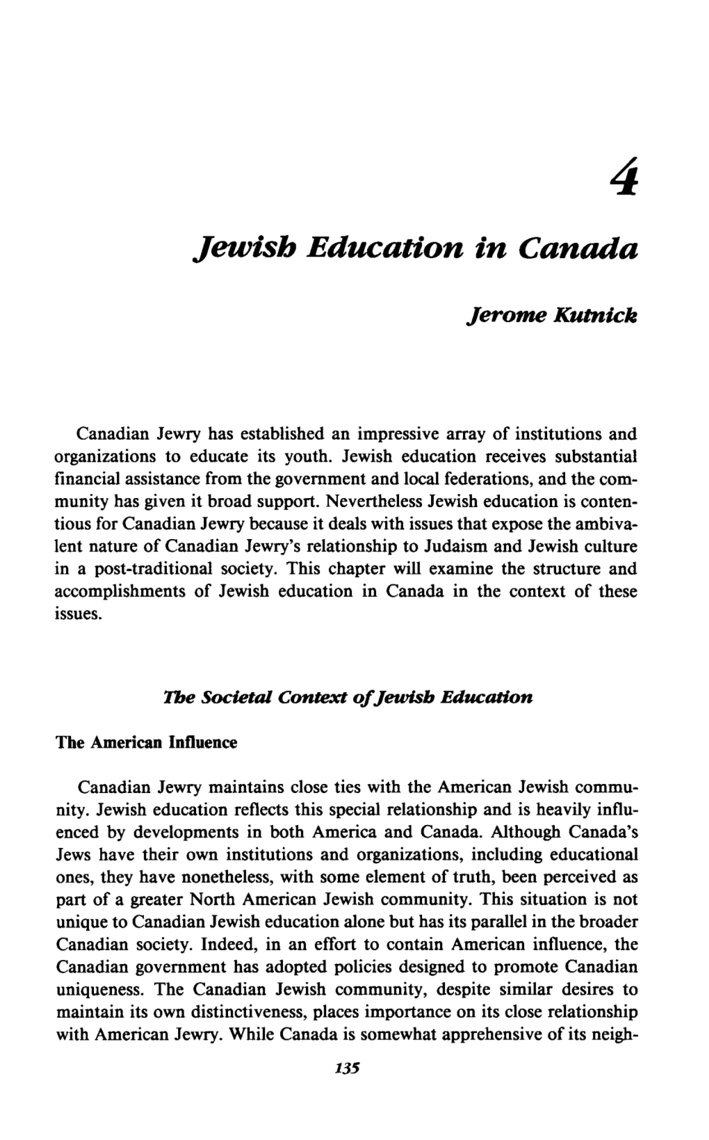 Jewish Education in Canada