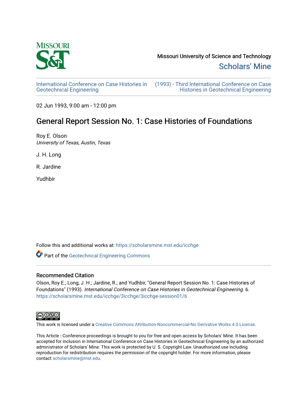 Case Histories of Foundations