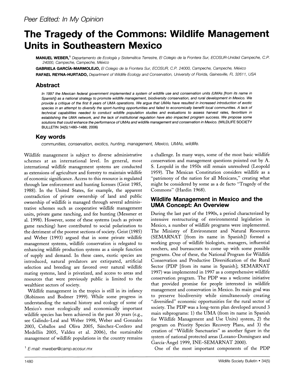 Wildlife Management Units in Southeastern Mexico